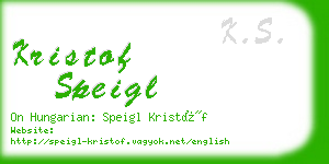 kristof speigl business card